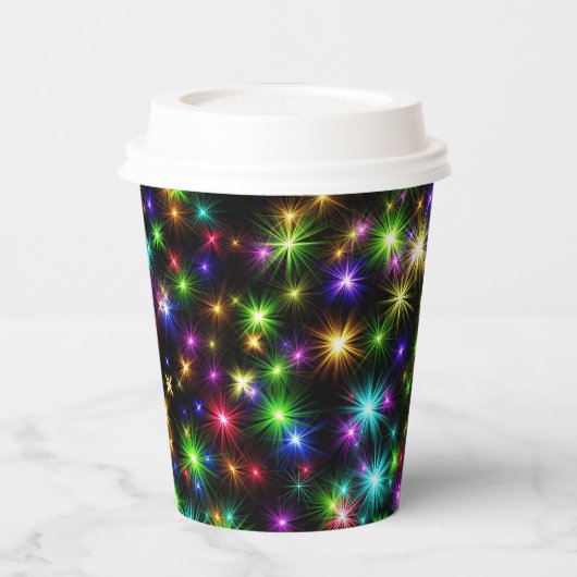 Meerkleurige Kerstster Stralen-57191 Papieren Bekers (Links)
