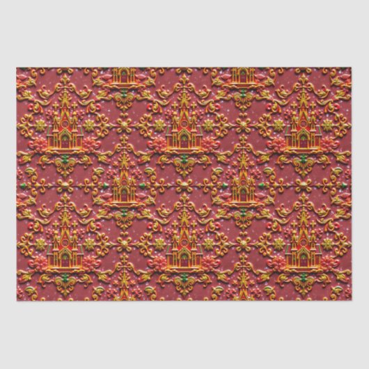 ~ Meerkleurige kerstverpakking ~ Tissuepapier (Voorkant)