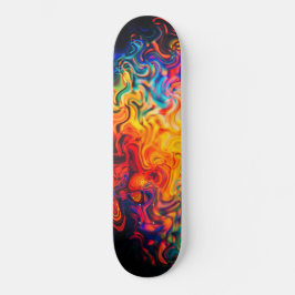 Meerkleurige kleuren van Abstracte verf in kleur  Skateboard