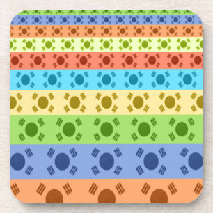 Meerkleurige Koreaanse vlag Art Print Bier Onderzetter