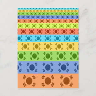 Meerkleurige Koreaanse vlag Art Print Briefkaart