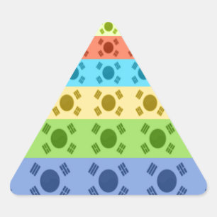 Meerkleurige Koreaanse vlag Art Print Driehoek Sticker