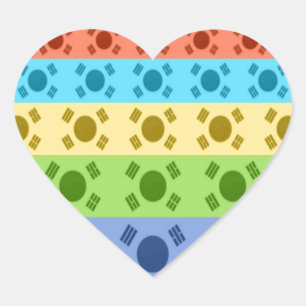 Meerkleurige Koreaanse vlag Art Print Hart Sticker