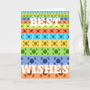 Meerkleurige Koreaanse vlag Art Print Kaart