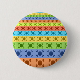 Meerkleurige Koreaanse vlag Art Print Ronde Button 5,7 Cm