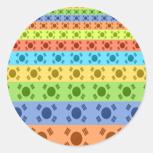 Meerkleurige Koreaanse vlag Art Print Ronde Sticker