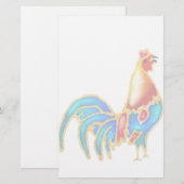 meerkleurige kraairekraag briefpapier (Voorkant / Achterkant)