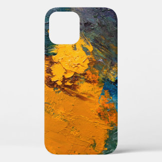 meerkleurige lagen olieverf op de kunstenaar iPhone 12 hoesje