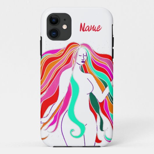 Meerkleurige, langharige godin Thunder_Cove Case-Mate iPhone Case (Achterkant)