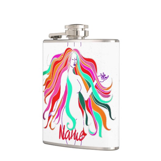 Meerkleurige, langharige godin Thunder_Cove Heupfles (Links)