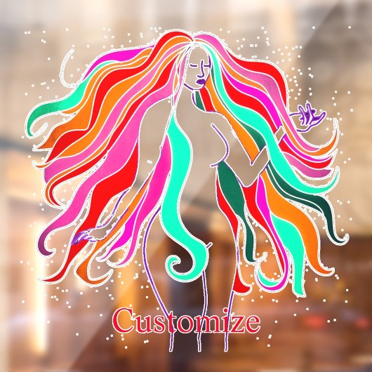 Meerkleurige, langharige godin Thunder_Cove Raamsticker (Vel 2)