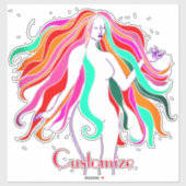 Meerkleurige, langharige godin Thunder_Cove Sticker (Vel)