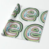 Meerkleurige letter E Abstracte moderne typografie Cadeaupapier (Uitgerold)