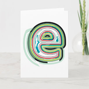 Meerkleurige letter E Abstracte moderne typografie Kaart