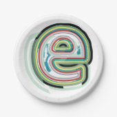 Meerkleurige letter E Abstracte moderne typografie Papieren Bordje (Voorkant)