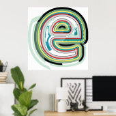 Meerkleurige letter E Abstracte moderne typografie Poster (Thuiskantoor)