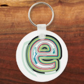 Meerkleurige letter E Abstracte moderne typografie Sleutelhanger (Voorkant)