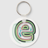 Meerkleurige letter E Abstracte moderne typografie Sleutelhanger (Achterkant)