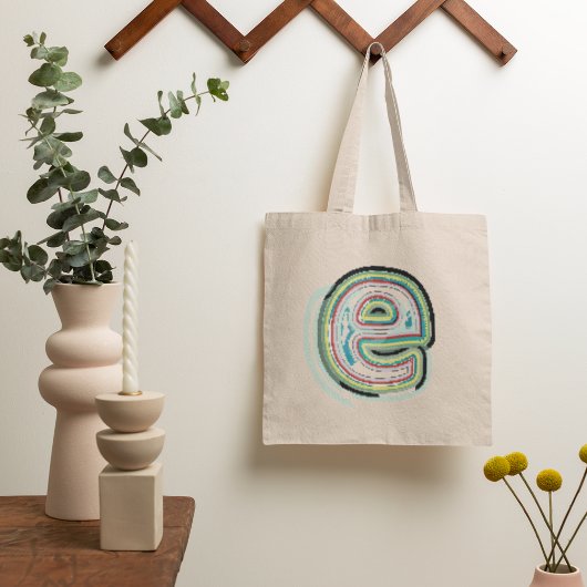 Meerkleurige letter E Abstracte moderne typografie Tote Bag