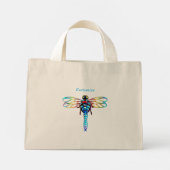 meerkleurige liridderende libellen mini tote bag (Achterkant)