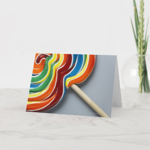 Meerkleurige lolly kaart
