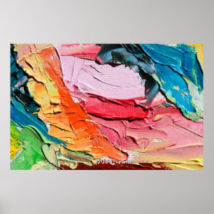 Meerkleurige olie verft textuur. Abstracte art bac Poster