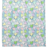 Meerkleurige pasteelgewas- douchegordijn (Voorkant)