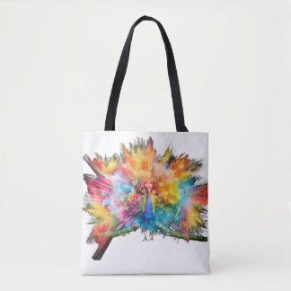 Meerkleurige pauw canvas tas
