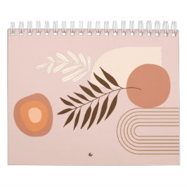 Meerkleurige Plant Leaf Boho Sun Kalender