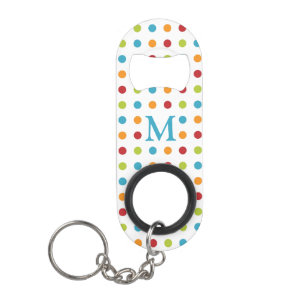 Meerkleurige poka Dots Monogram Mini Flessenopener