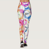 Meerkleurige polka-stippen, cirkels op een wit leggings (Achterkant)
