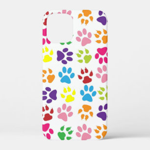 Meerkleurige pootafdrukken iPhone 12 mini hoesje