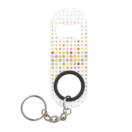 Meerkleurige puntachtergrond mini flessenopener (Voorkant)