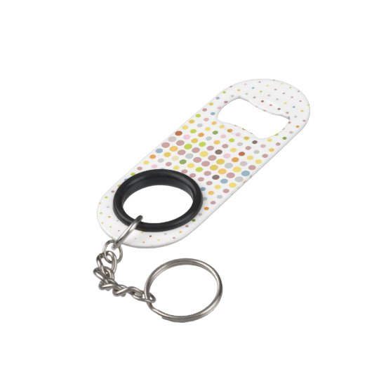 Meerkleurige puntachtergrond mini flessenopener (Achterkant Gekanteld)