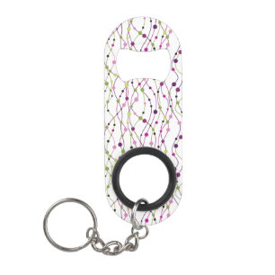 Meerkleurige puntachtergrond sleutelhanger flessenopener