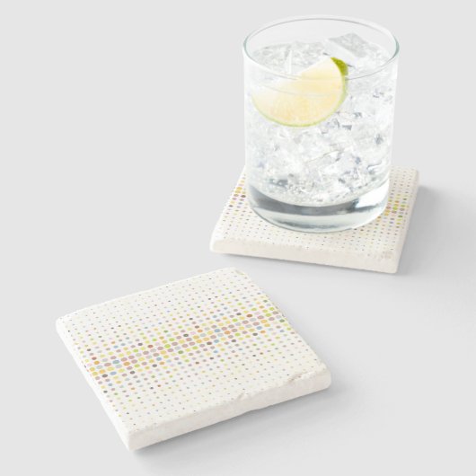 Meerkleurige puntachtergrond stenen onderzetter (Zijkant)