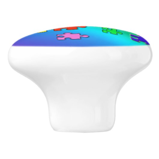 Meerkleurige puzzelstukjes voor puzzels keramische knop (Zijkant)