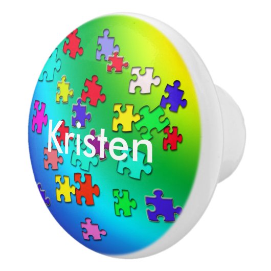 Meerkleurige puzzelstukjes voor puzzels keramische knop (Rechts)