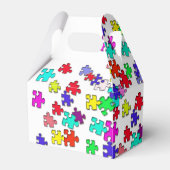 Meerkleurige puzzelstukken bedankdoosjes (Voorkant Zijde)