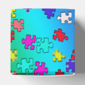 Meerkleurige puzzelstukken bedankdoosjes (Bovenkant)