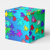 Meerkleurige puzzelstukken bedankdoosjes (Achterkant)