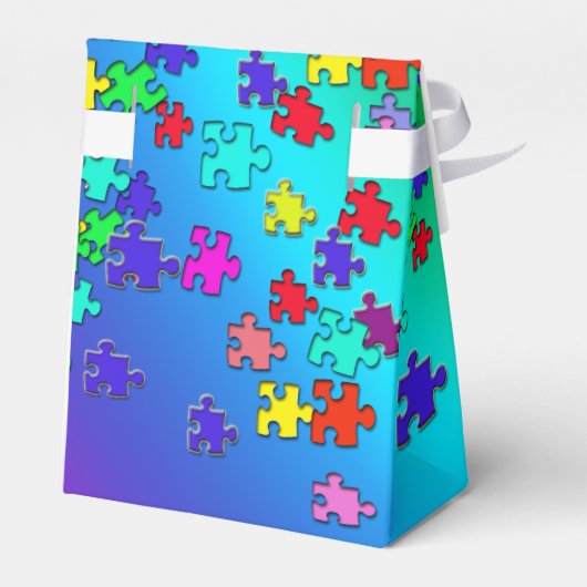 Meerkleurige puzzelstukken bedankdoosjes (Achterkant)