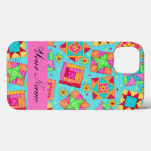 Meerkleurige Quilt Patchwork-blokken Turquoise Case-Mate iPhone Case (Achterkant (horizontaal))