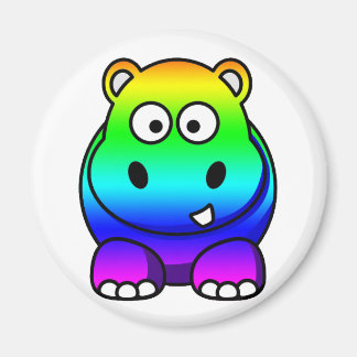 Meerkleurige regenbooghippo magneet