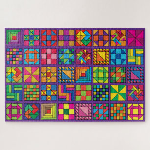 Meerkleurige Sampler Quilt 20 x 30 inch Legpuzzel