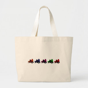  meerkleurige Schaatsen voor rollen Grote Tote Bag