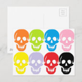 meerkleurige schedels briefkaart (Voorkant / Achterkant)