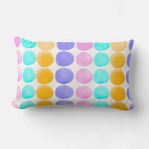 Meerkleurige stippen met handbeschilderde waterver kussen