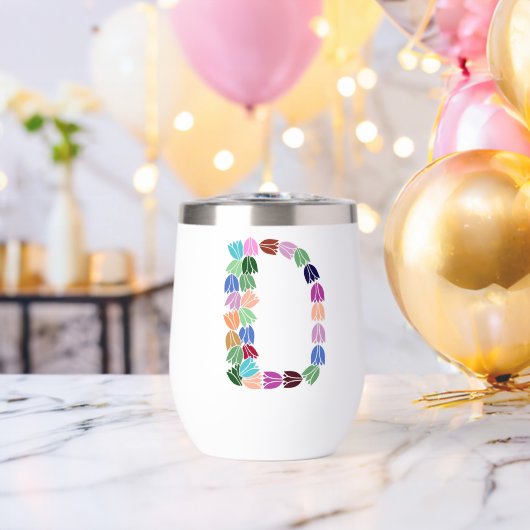 Meerkleurige tulp met opschrift "D" (Vrijgezellenfeest (Gedraaid)  )