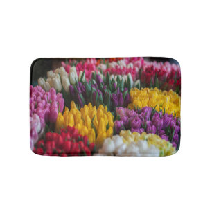 Meerkleurige tulpen badmat